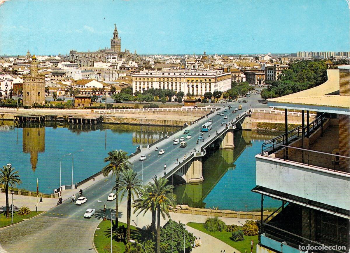 Postales: Postal de Sevilla con el Puente de San Telmo y la Giralda