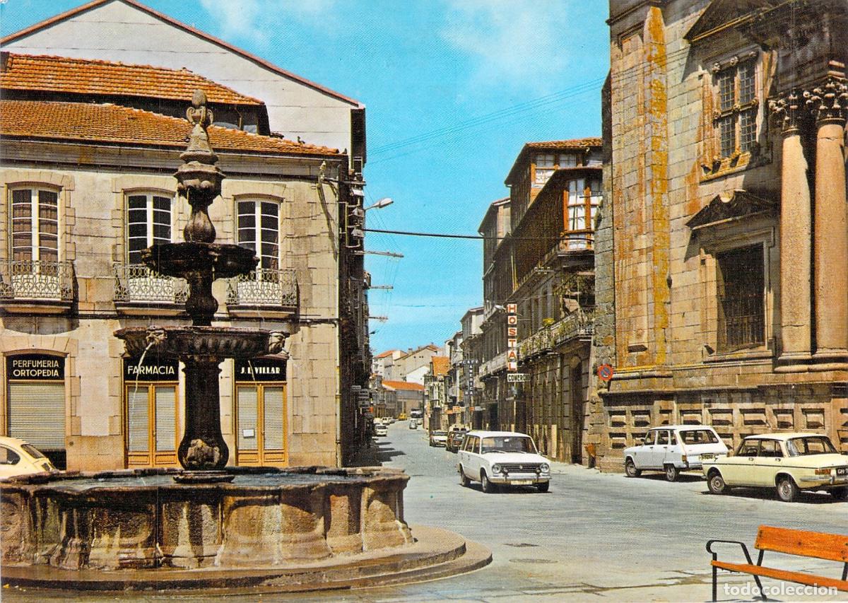 Postales: Postal Celanova Orense Fuente de la Plaza Mayor