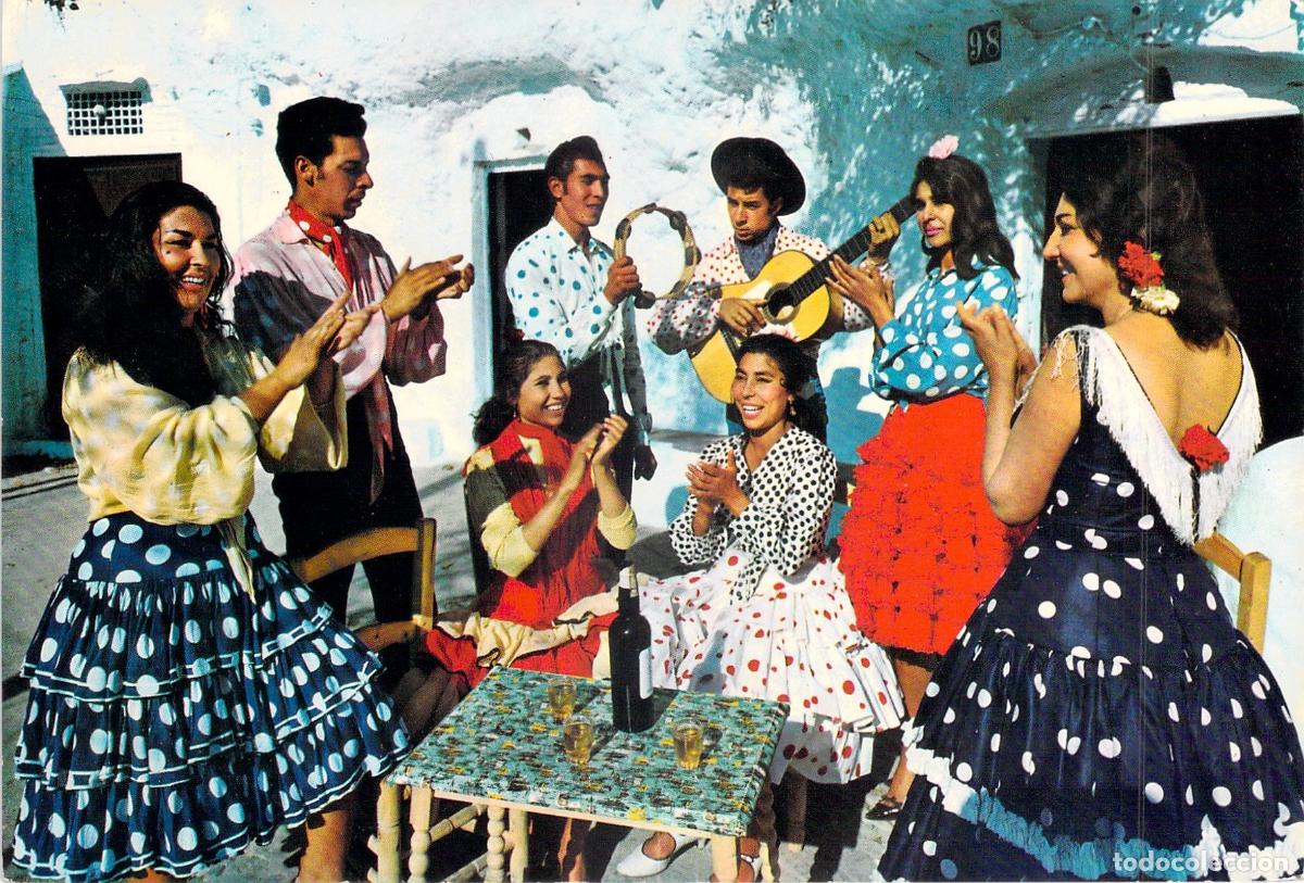 Postales: Postal de Escena T&iacute;pica de Flamenco en Andaluc&iacute;a, Espa&ntilde;a