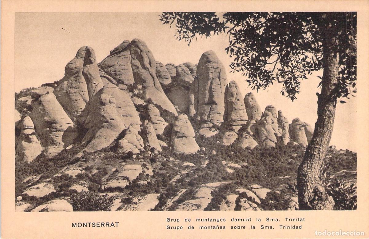 Postales: Postal Montserrat Grupo de Monta&ntilde;as sobre la Sant&iacute;sima Trinidad Barcelona