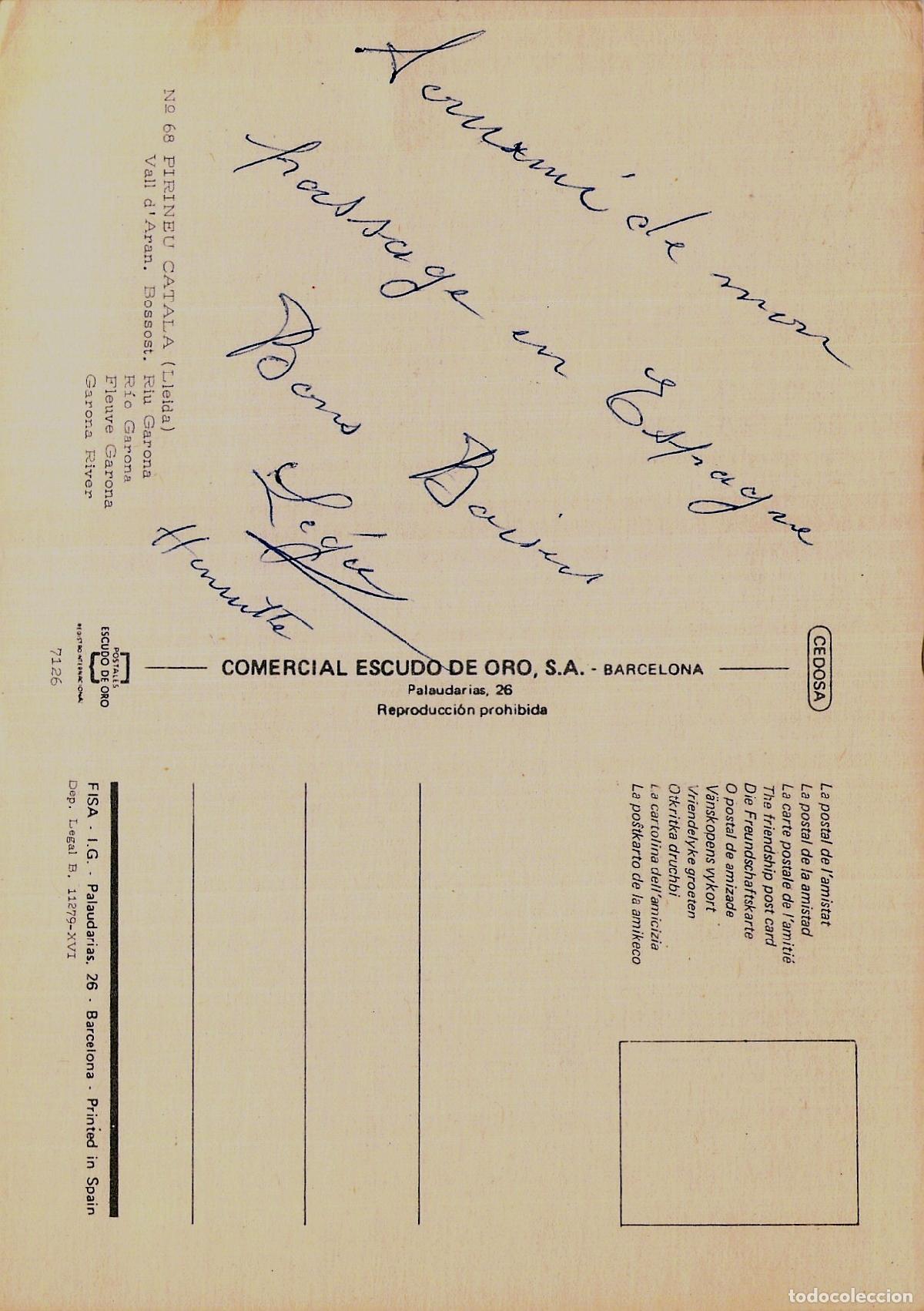 Postales: Postal de Boss&ograve;st, Vall dAr&aacute;n y el R&iacute;o Garona - Foto 2