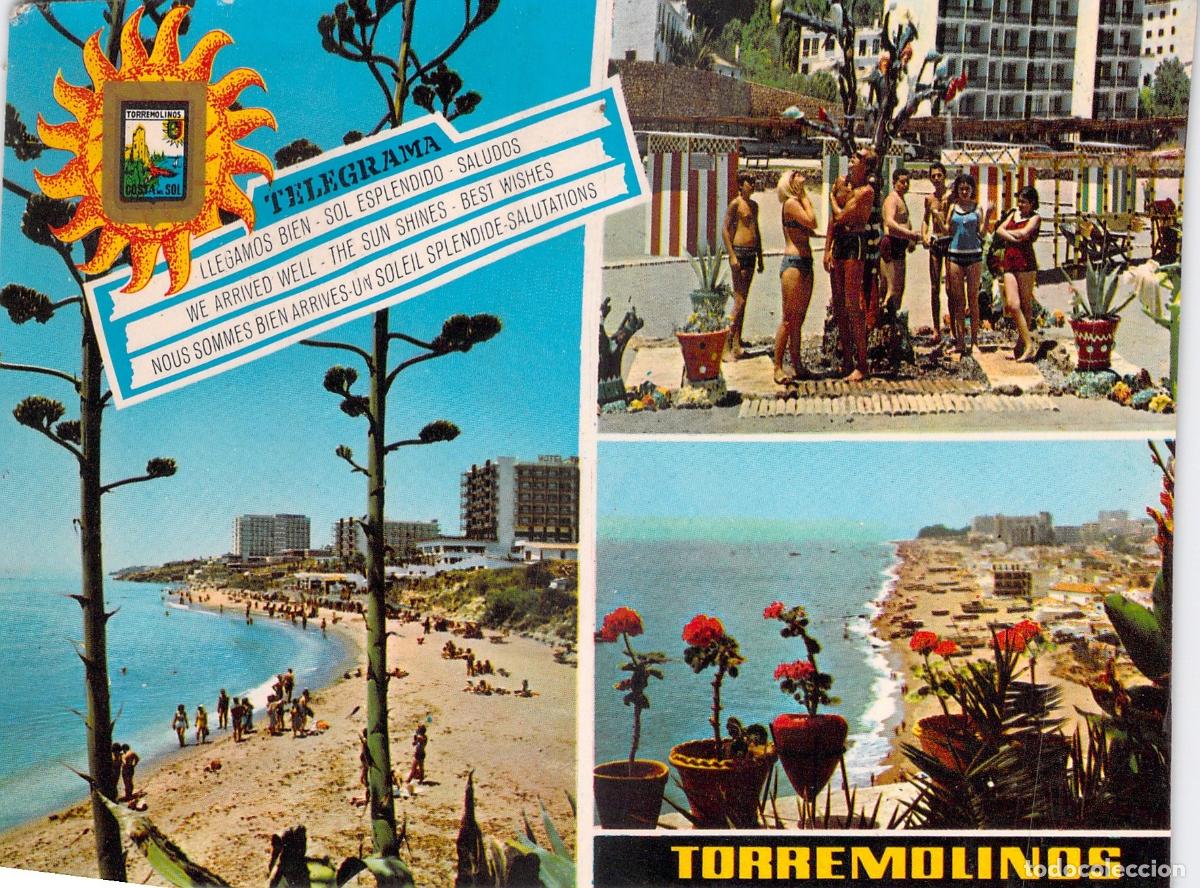 Postales: Postal de Torremolinos Costa del Sol Multi-vista Playas y Hoteles