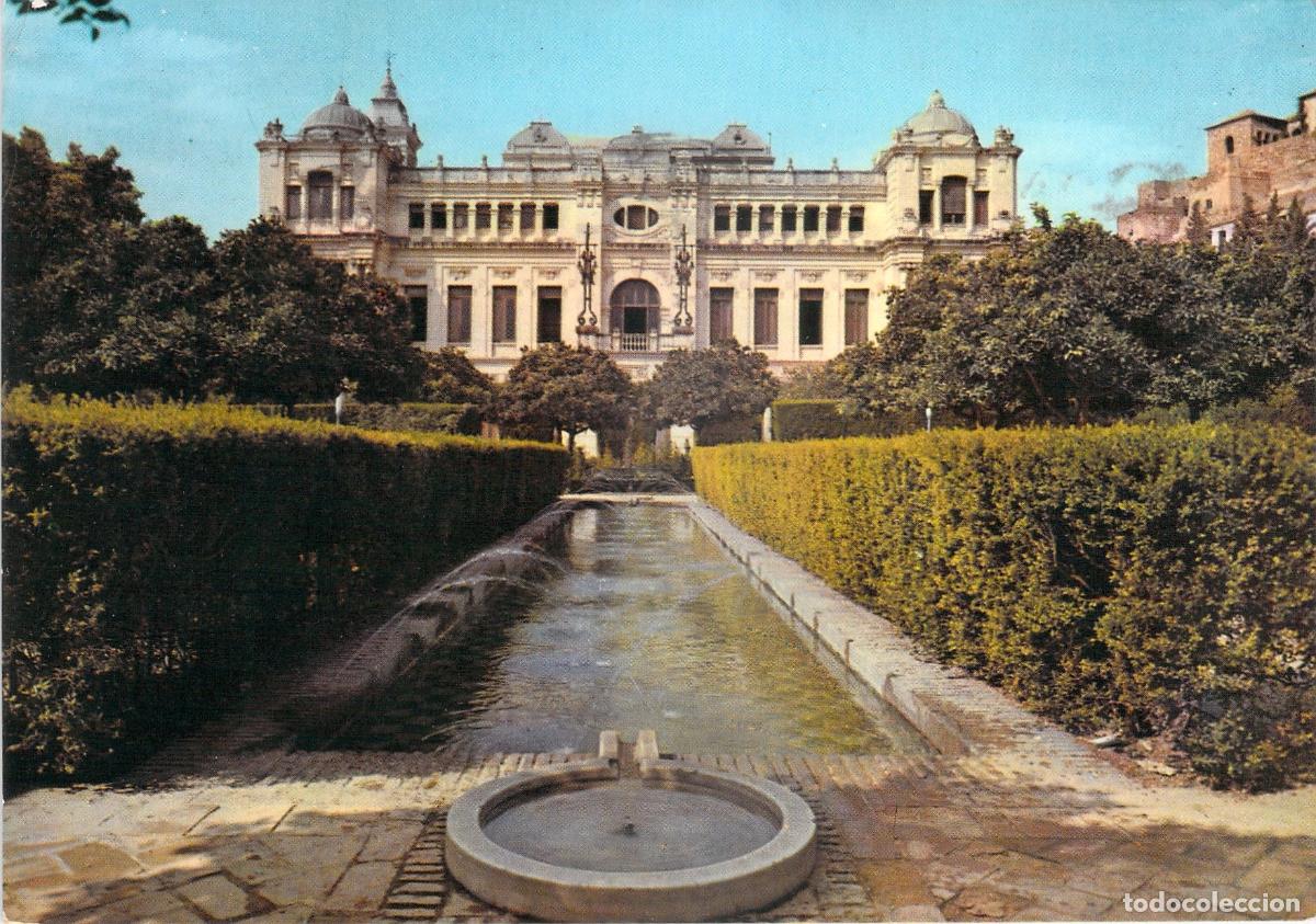 Postales: Postal de los Jardines del Ayuntamiento de M&aacute;laga
