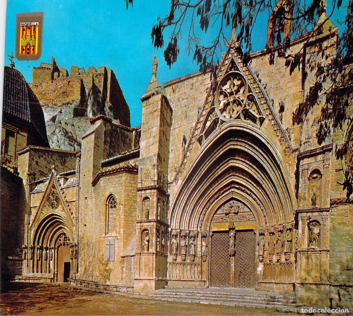 Postales: Postal de la Iglesia Arciprestal y Castillo de Morella, Castell&oacute;n