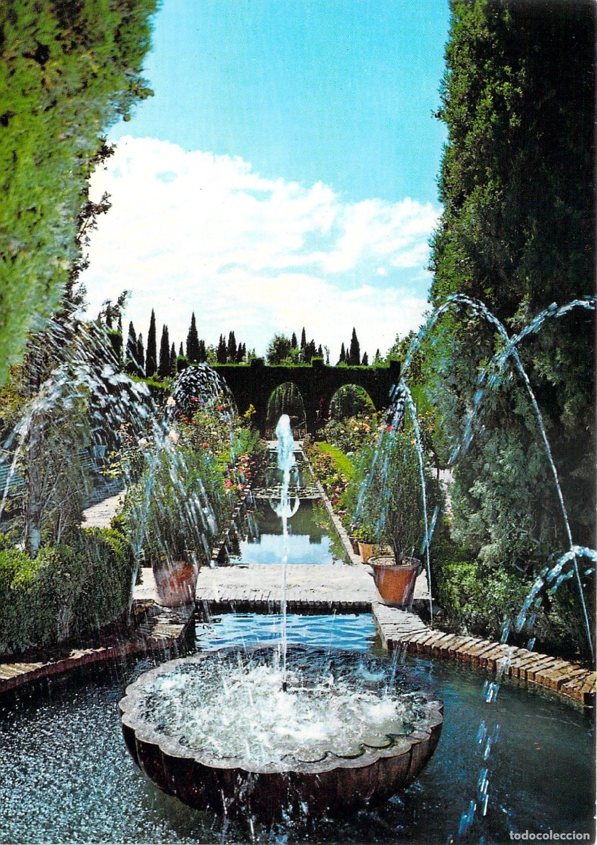 Postales: Postal Granada Jardines del Generalife y Fuentes