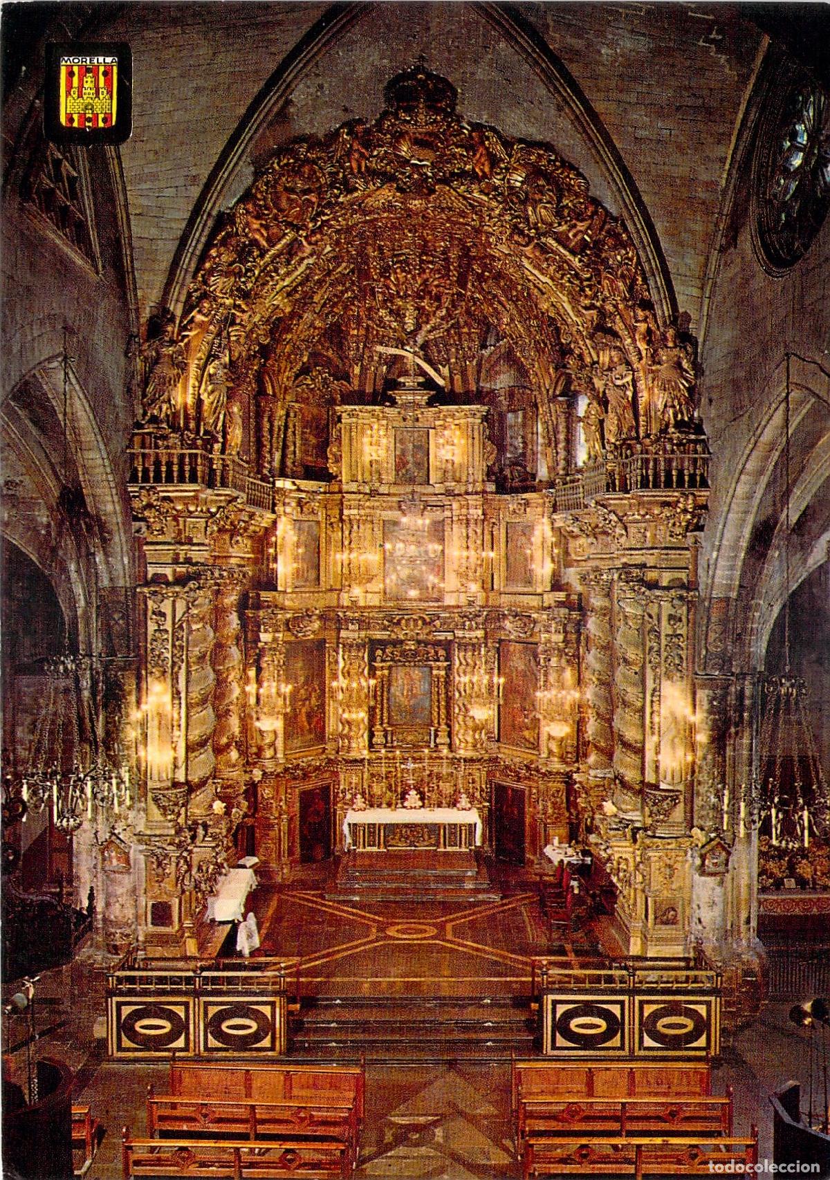 Postales: Postal Morella, Iglesia Arciprestal, Castell&oacute;n - Altar Mayor