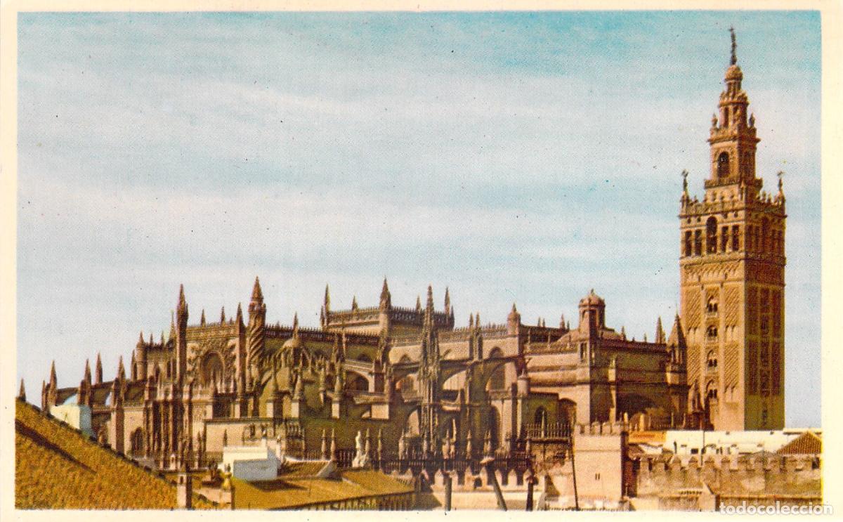 Postales: Postal de Sevilla: Vista General de la Catedral y La Giralda