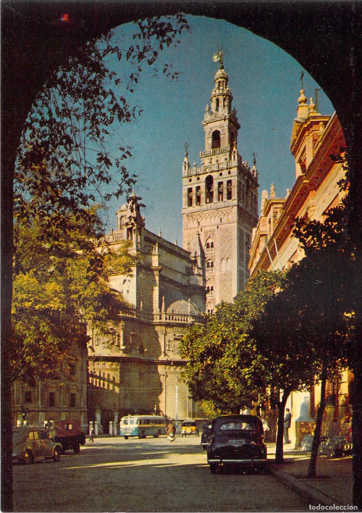 Postales: Postal de la Catedral de Sevilla y Giralda desde la Plaza del Triunfo - Foto 1