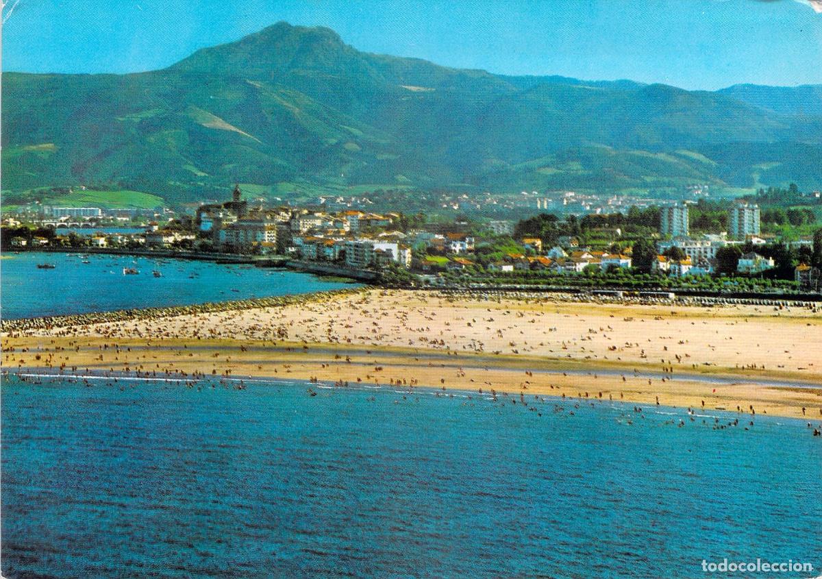 Postales: Postal de Fuenterrab&iacute;a: Playa y Vista Parcial de la Ciudad, Gipuzkoa