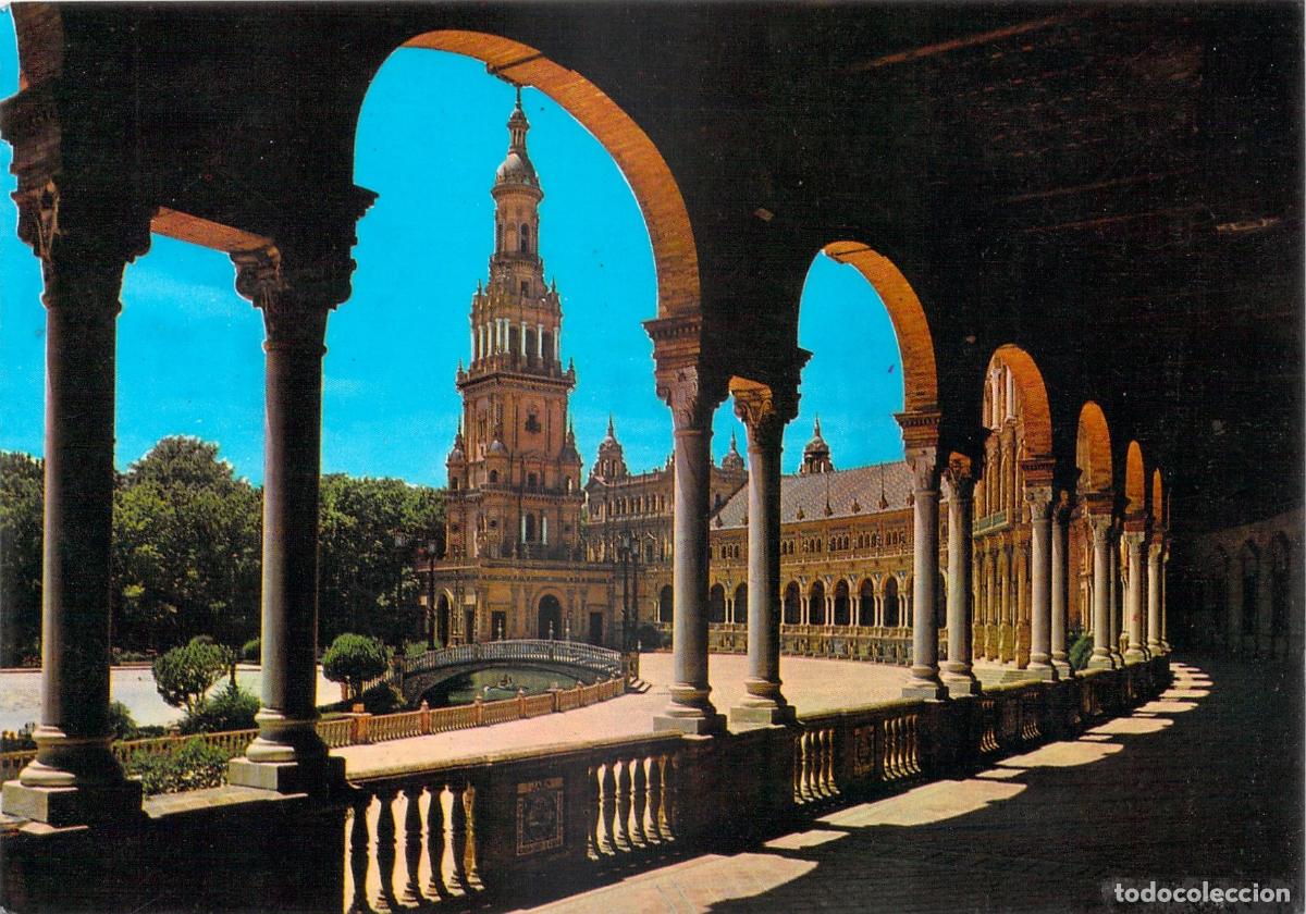 Cartes Postales: Postal de la Galer&iacute;a de la Plaza de Espa&ntilde;a en Sevilla