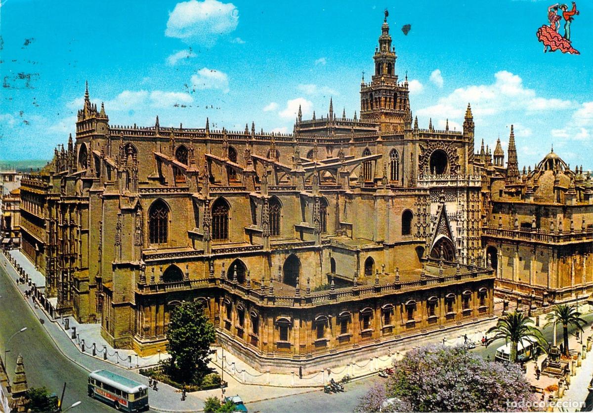 Cartes Postales: Postal Catedral de Sevilla y Torre de la Giralda