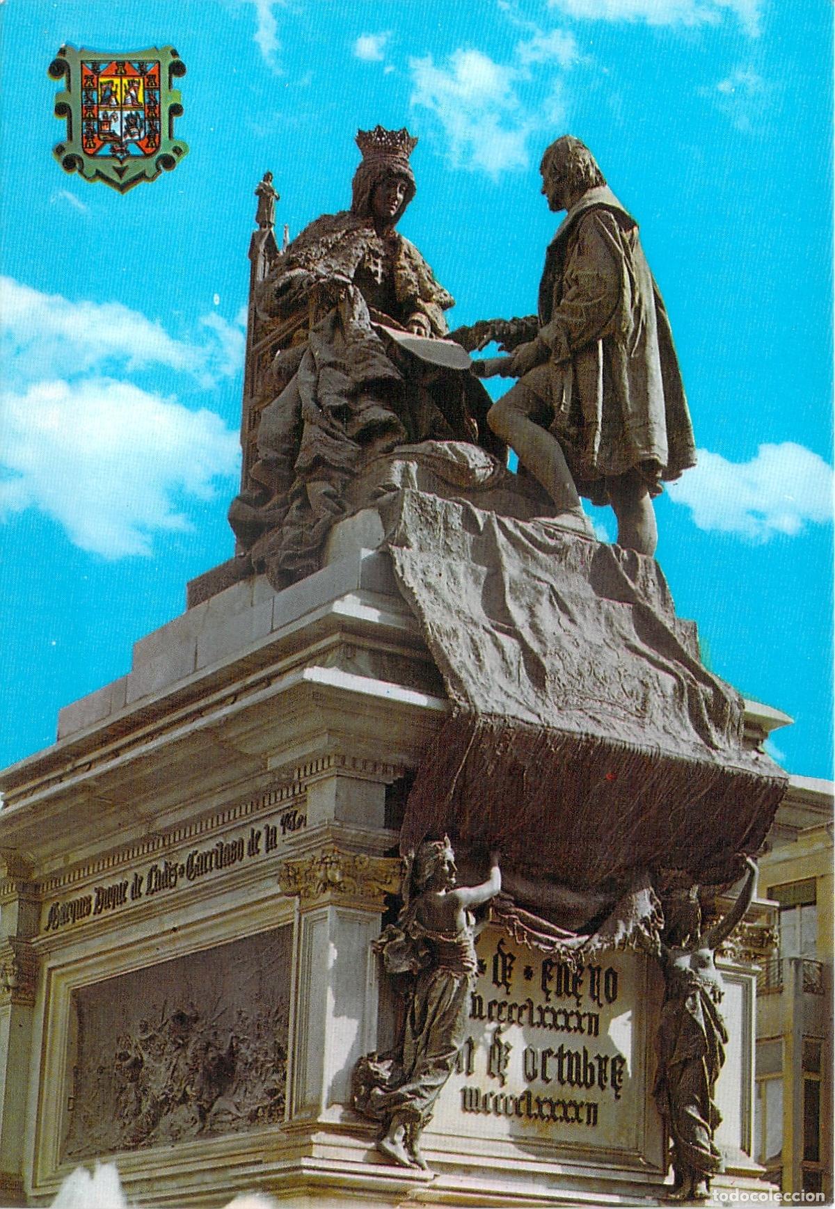 Postales: Postal Monumento a Isabel La Cat&oacute;lica y Crist&oacute;bal Col&oacute;n en Granada