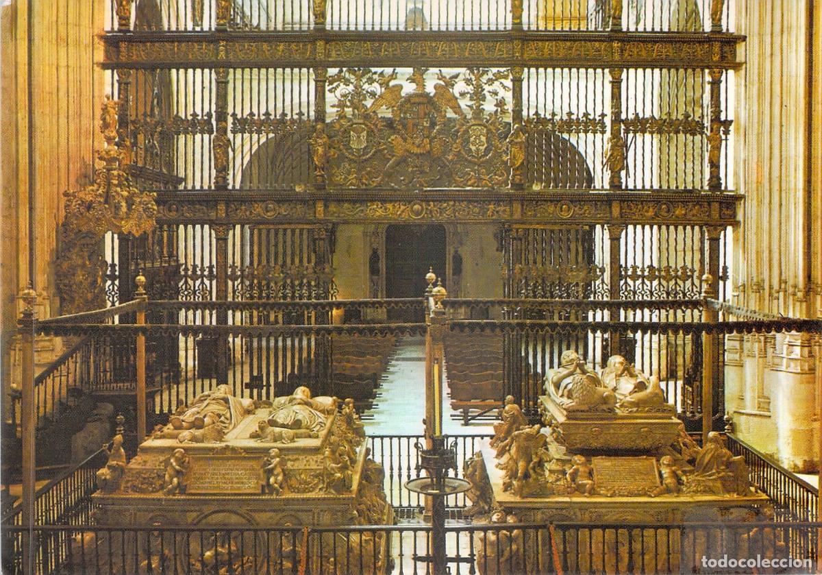 Postales: Postal de la Capilla Real de Granada: Tumbas de los Reyes Cat&oacute;licos