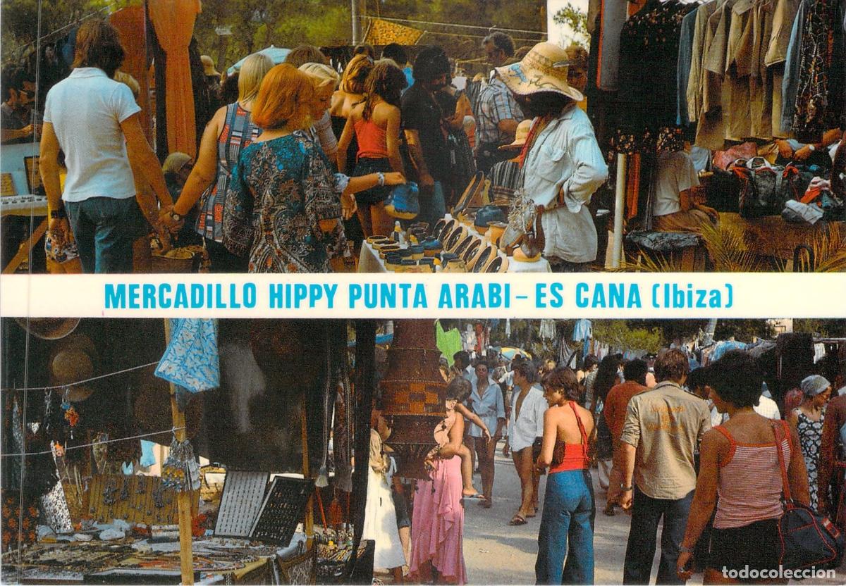 Postales: Postal Mercadillo Hippy Punta Arab&iacute; en Es Can&aacute;, Ibiza