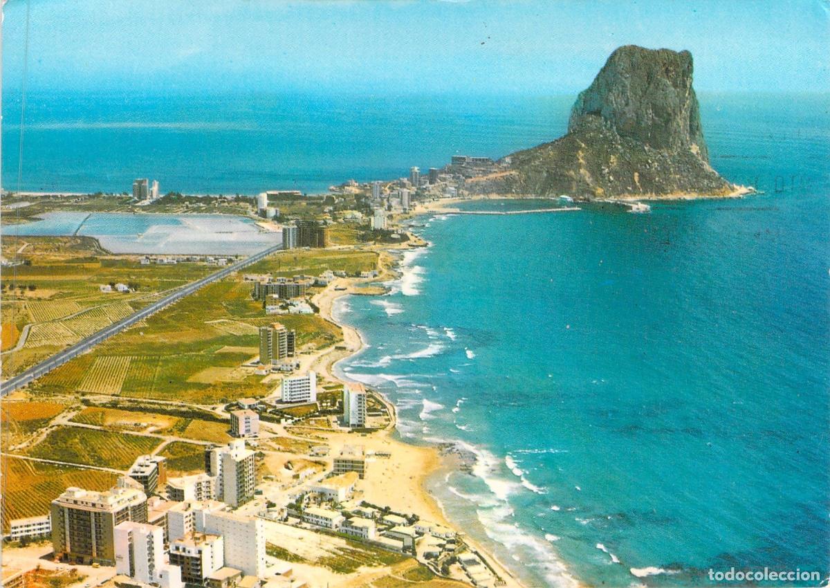 Postales: Postal de Calpe, Alicante - Vista A&eacute;rea con el Pe&ntilde;&oacute;n de Ifach