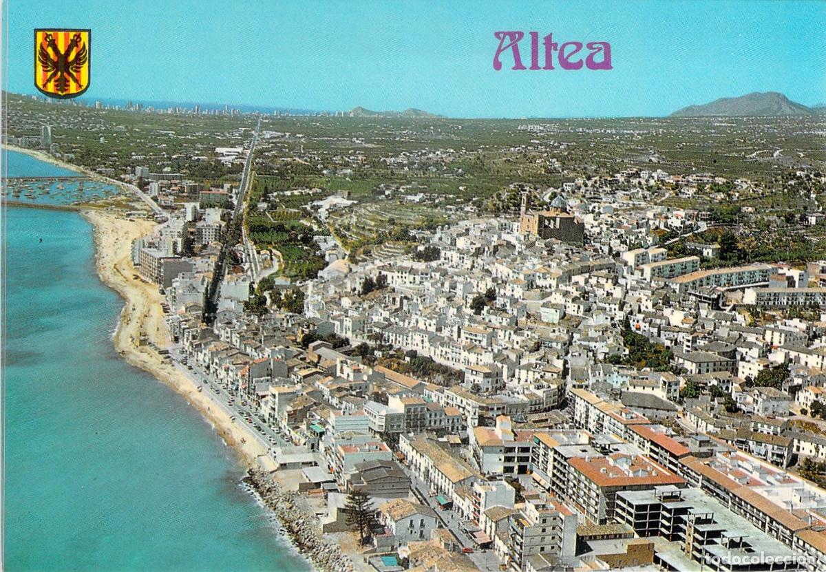 Postales: Tarjeta Postal de Altea, Alicante: Vista A&eacute;rea y Costa Blanca