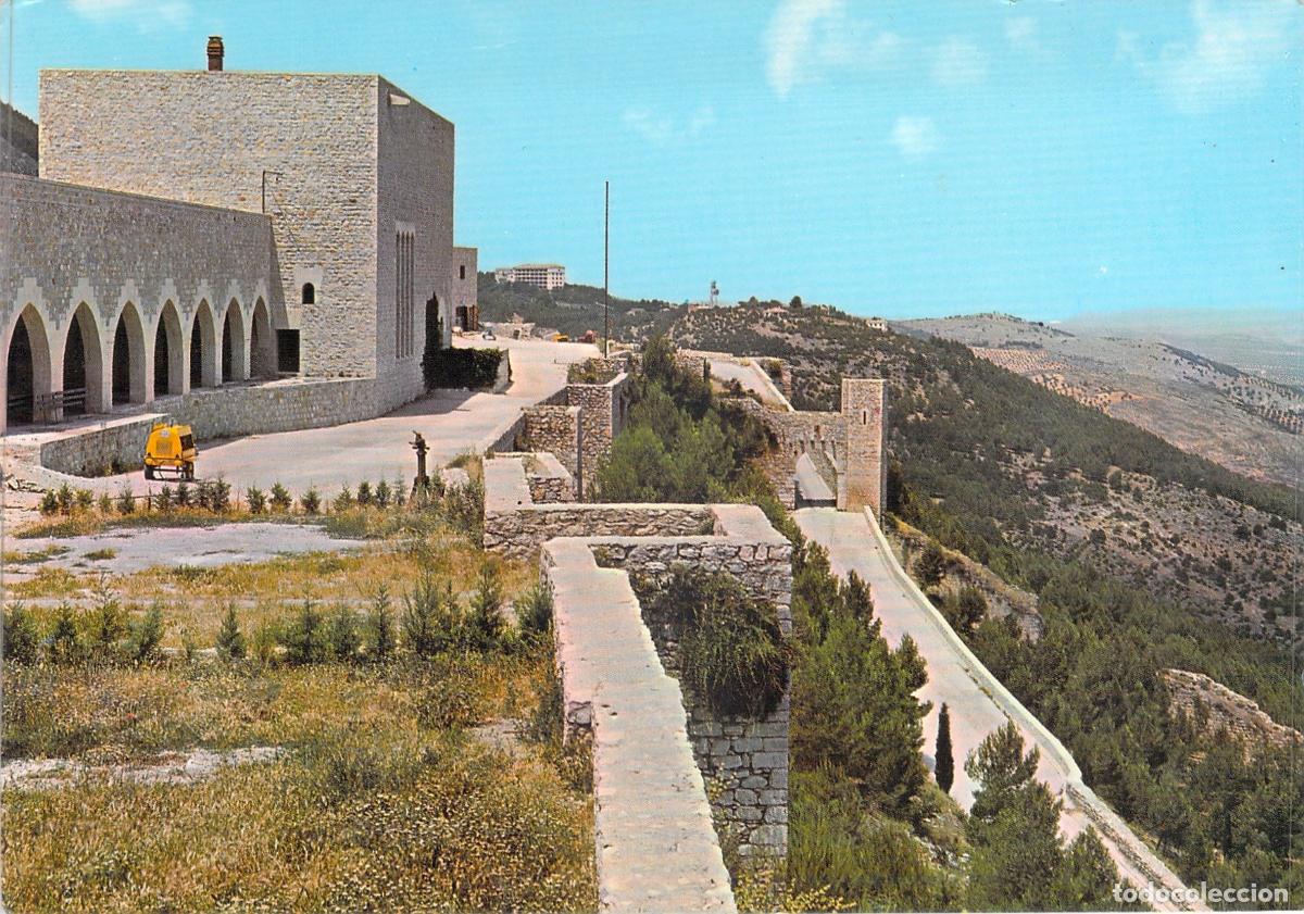 Postales: Postal de Ja&eacute;n: Castillo de Santa Catalina y Parador Nacional