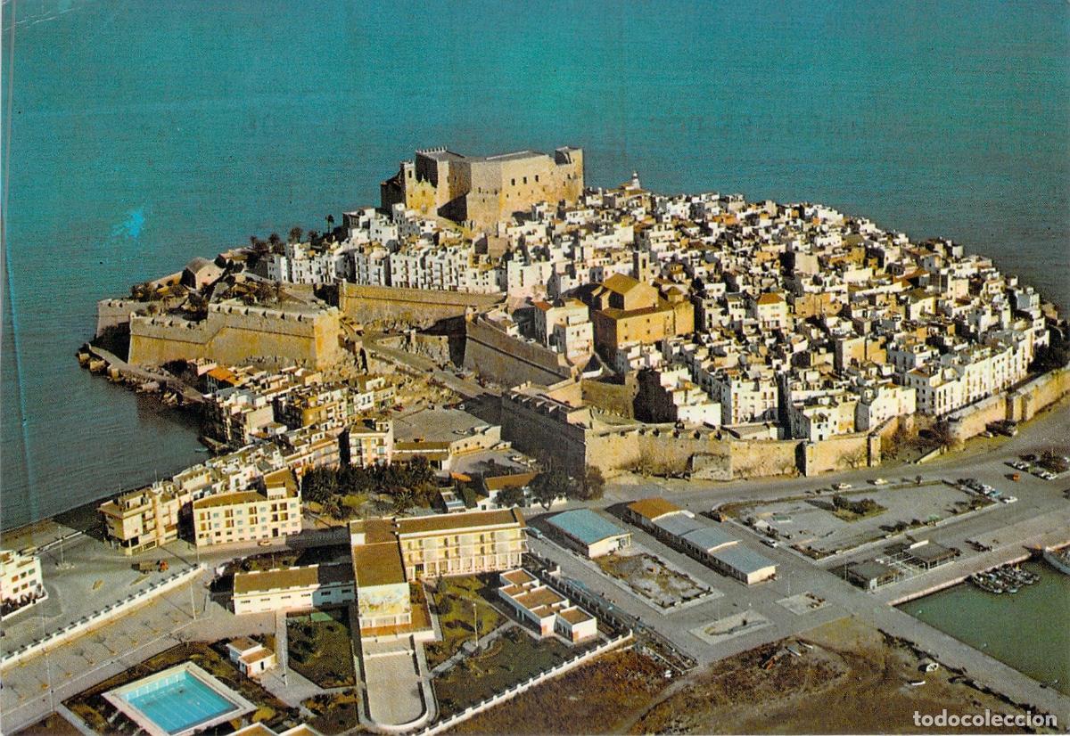 Postales: Tarjeta Postal Pe&ntilde;&iacute;scola Vista A&eacute;rea del Castillo y Casco Antiguo