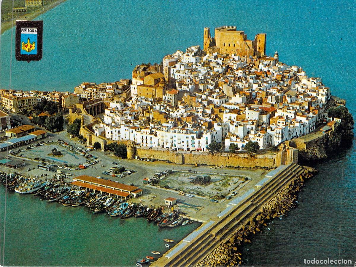 Postales: Postal de Pe&ntilde;&iacute;scola, Vista A&eacute;rea del Castillo y Casco Antiguo