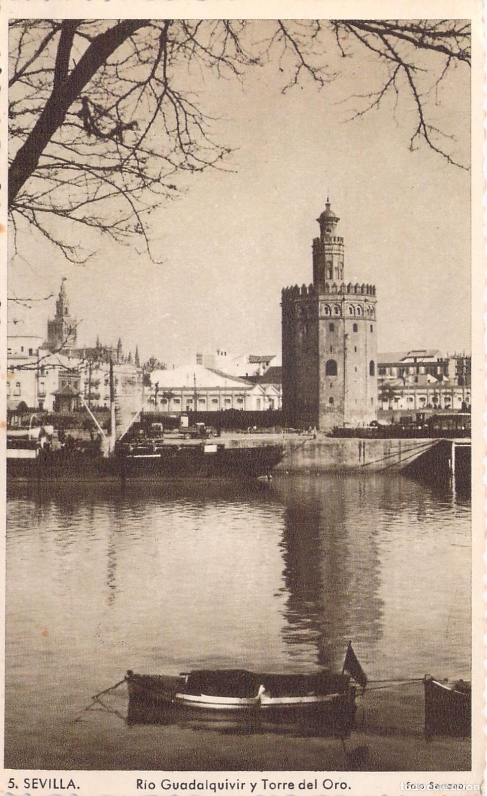 Postales: Postal de Sevilla, R&iacute;o Guadalquivir y Torre del Oro