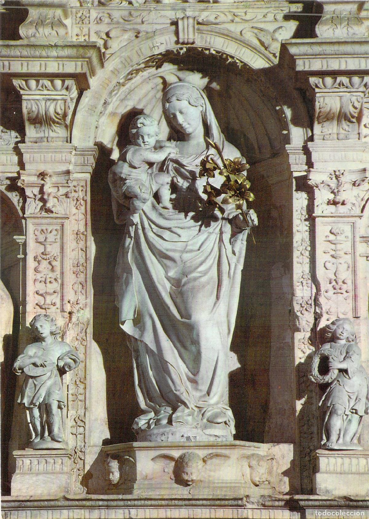 Postales: Postal Monasterio de Poblet Retablo de Dami&aacute;n Forment Virgen Mar&iacute;a