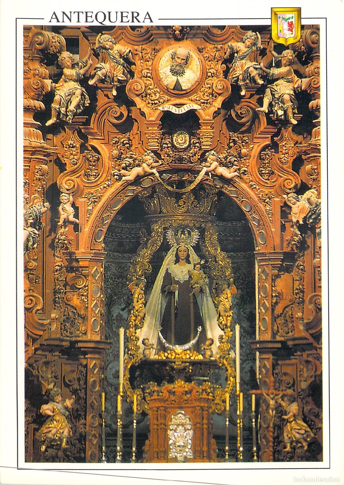 Postales: Postal Antequera M&aacute;laga Virgen del Carmen Retablo Religioso