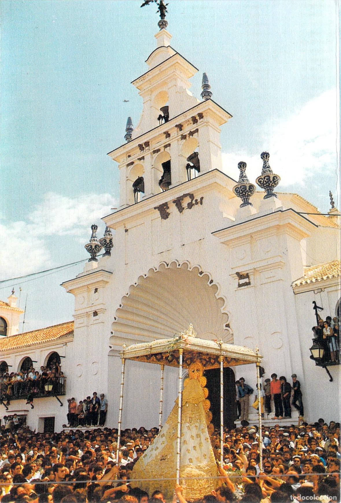 Postales: Postal de la Entrada de la Virgen del Roc&iacute;o en su Ermita, Almonte