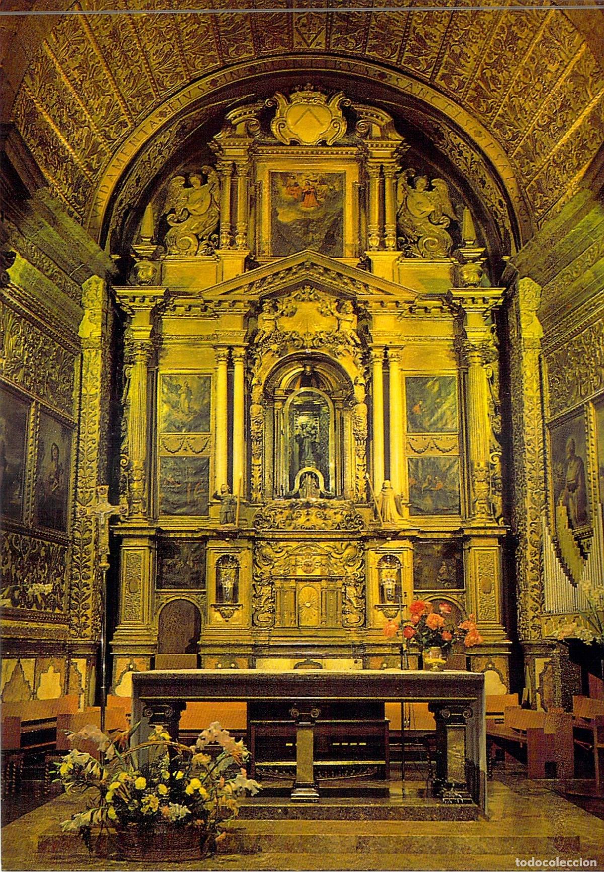 Postales: Postal Santuario de Lluc Mallorca Bas&iacute;lica y Retablo Mayor