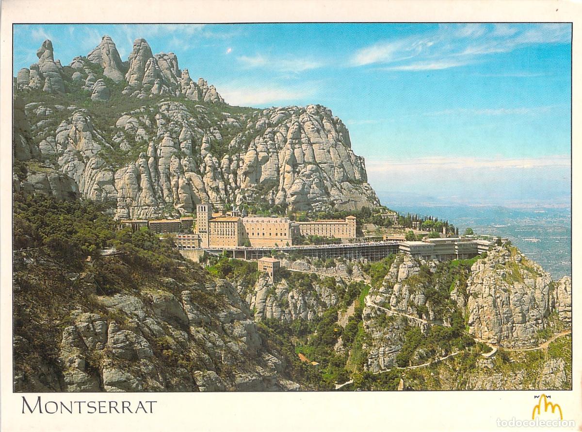 Cartoline: Postal Monasterio de Montserrat y Monta&ntilde;a en Barcelona, Escudo de Oro