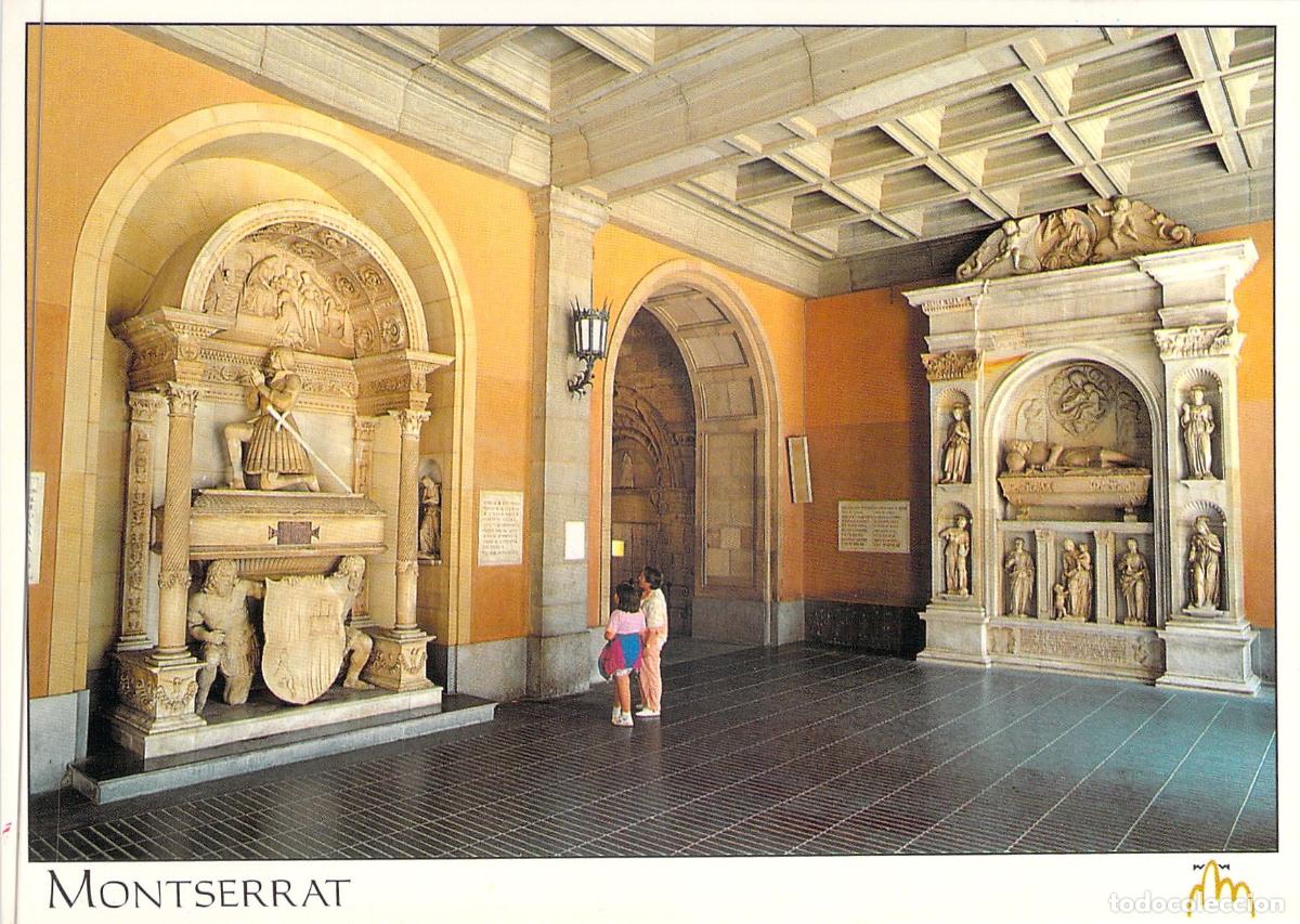 Postales: Postal Monasterio de Montserrat - Vest&iacute;bulo y Monumentos