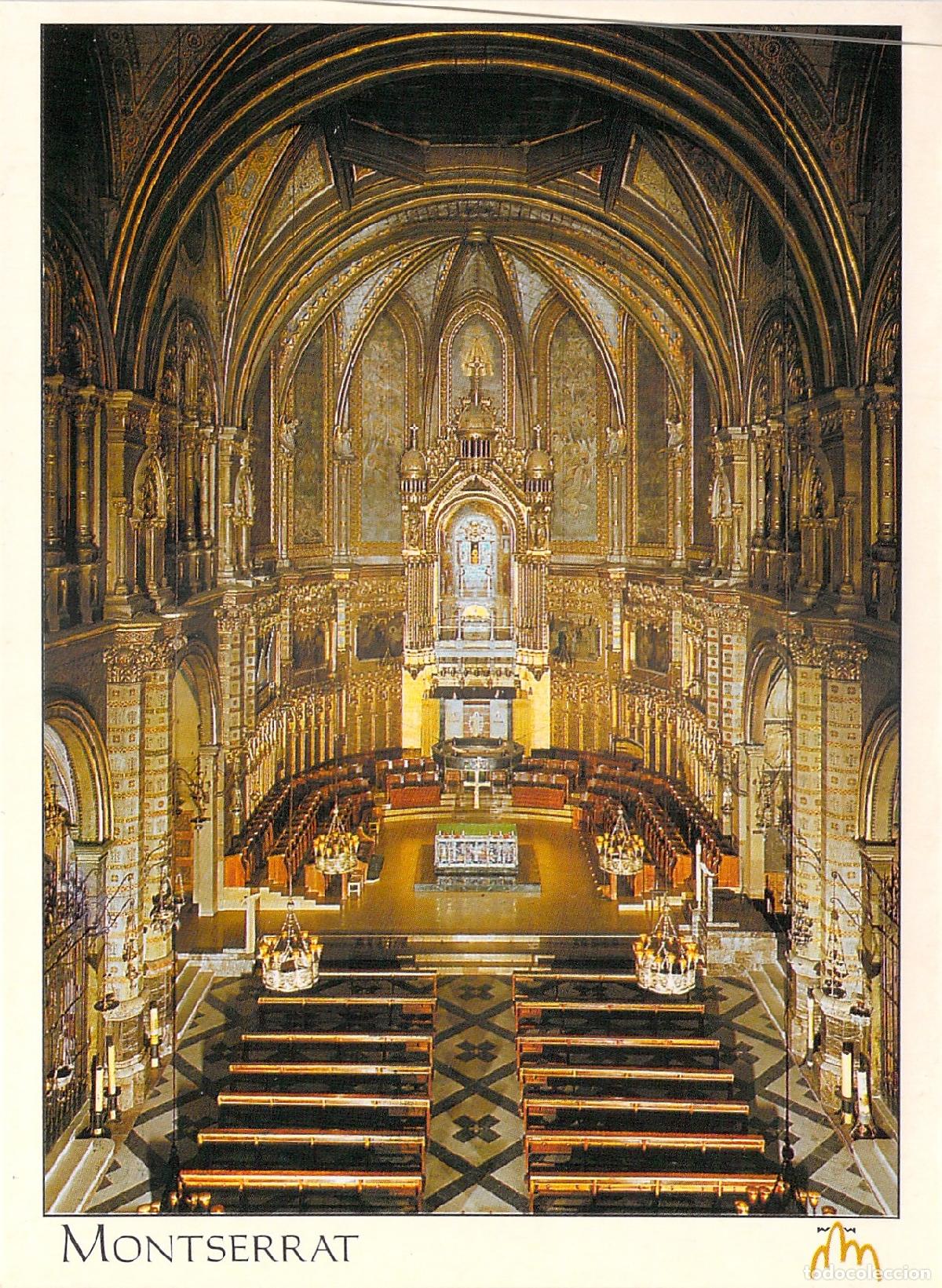 Postales: Postal del Interior de la Bas&iacute;lica de Montserrat, Catalu&ntilde;a
