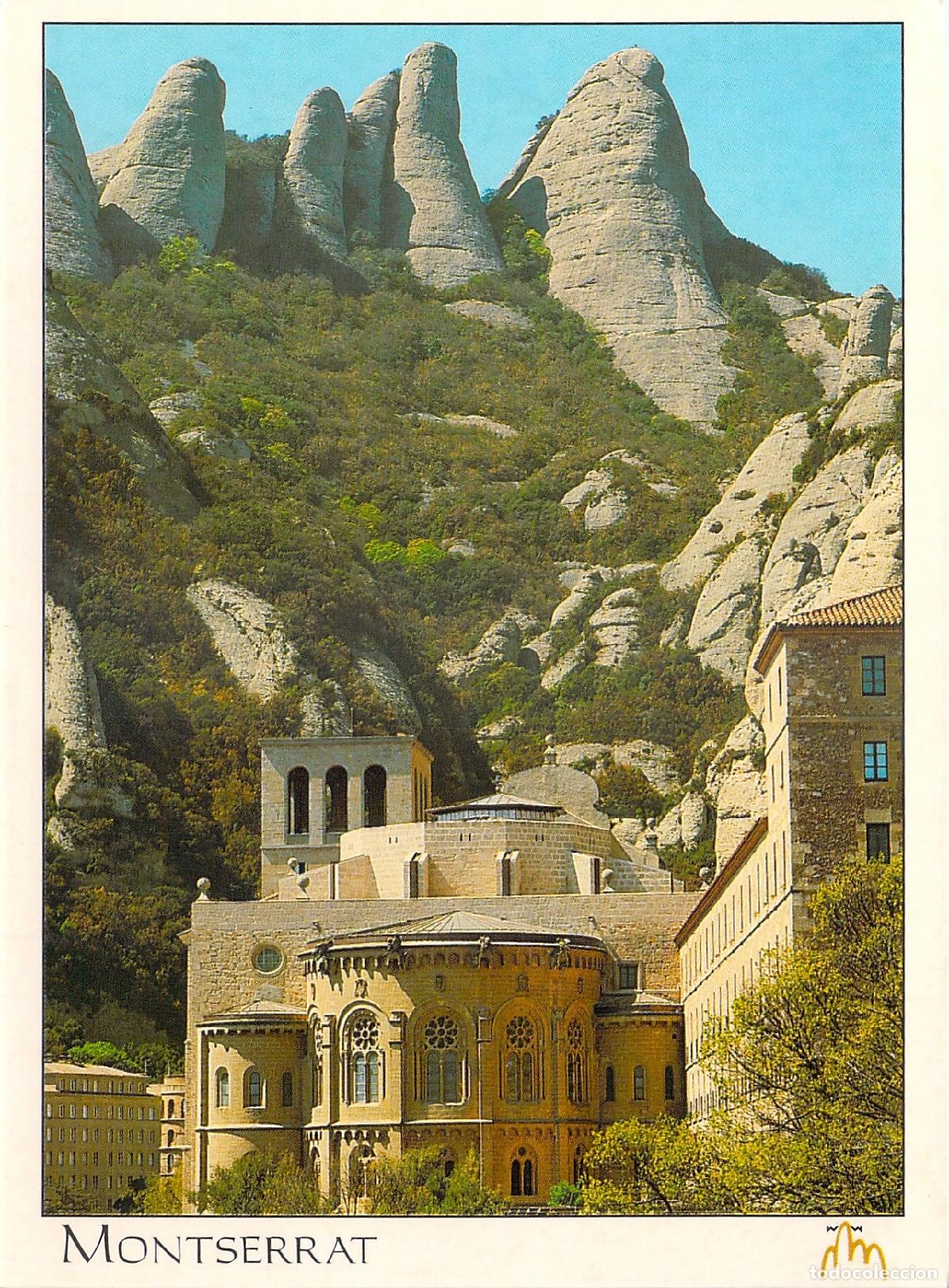 Postales: Postal &Aacute;bside de la Bas&iacute;lica de Montserrat, Catalu&ntilde;a