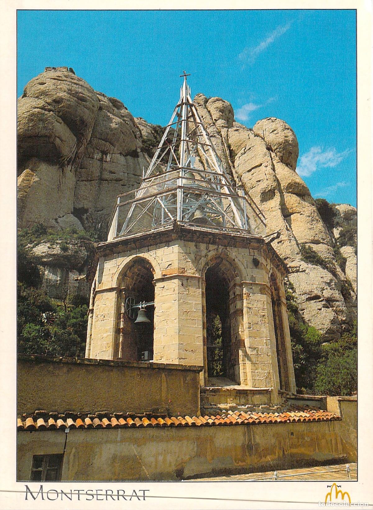 Postales: Postal de Montserrat: Detalle del Campanario y las Monta&ntilde;as