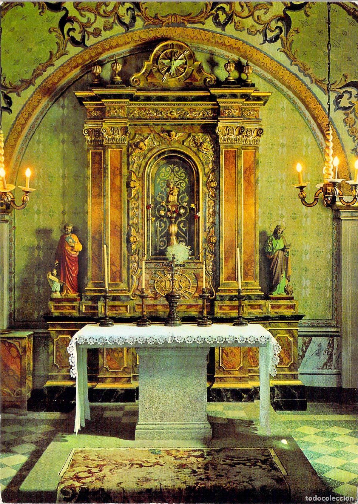 Postales: Postal del Altar de la Virgen en el Santuario de Bellmunt, Osona