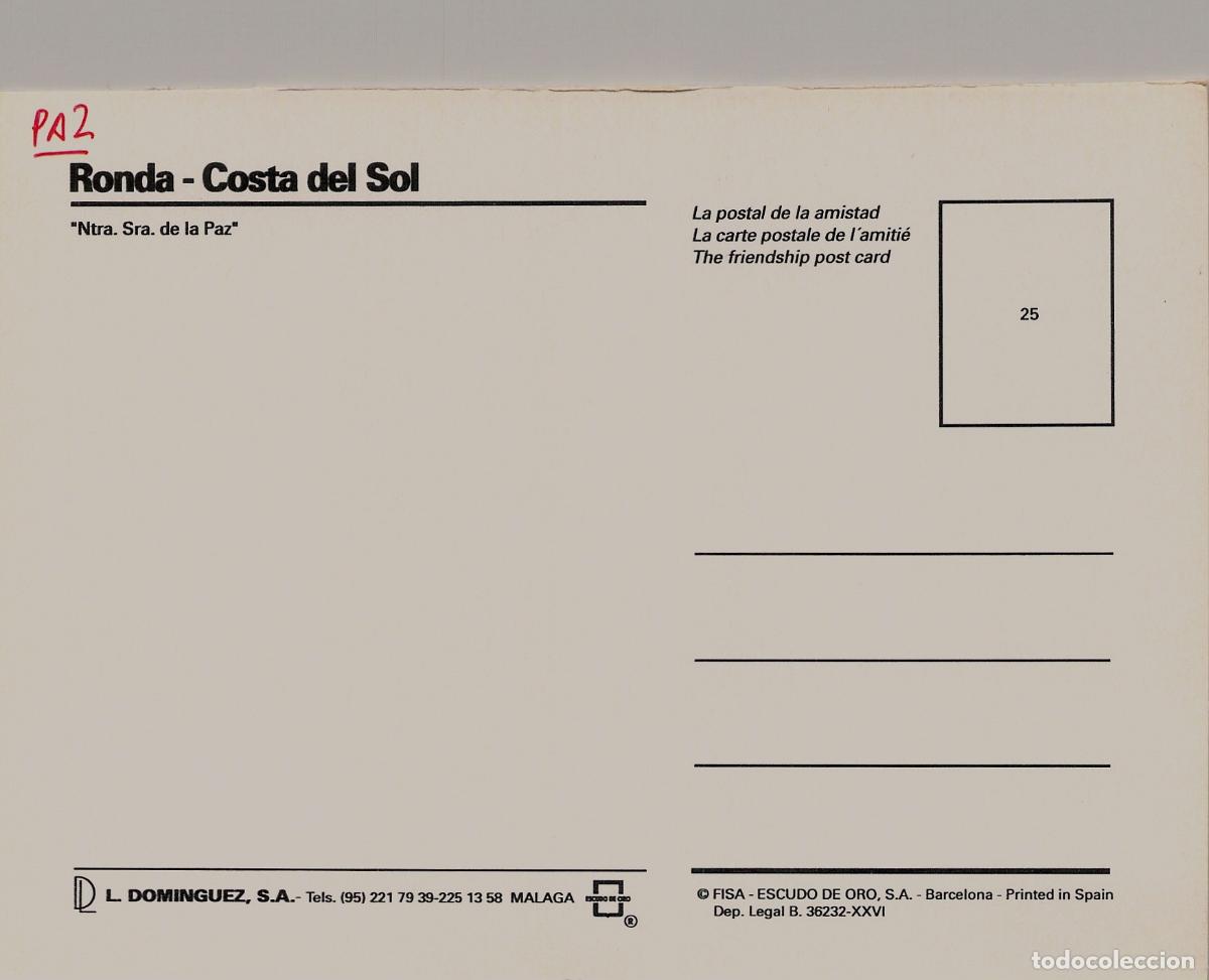 Postales: Postal de Nuestra Se&ntilde;ora de la Paz - Ronda, M&aacute;laga - Foto 2