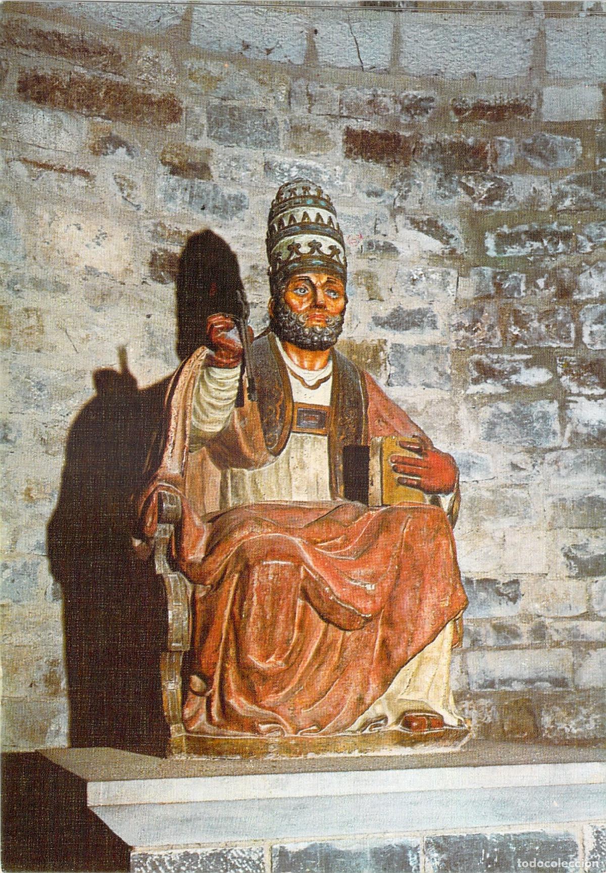 Postales: Postal Monasterio de Siresa Huesca, Estatua de San Pedro Policromada