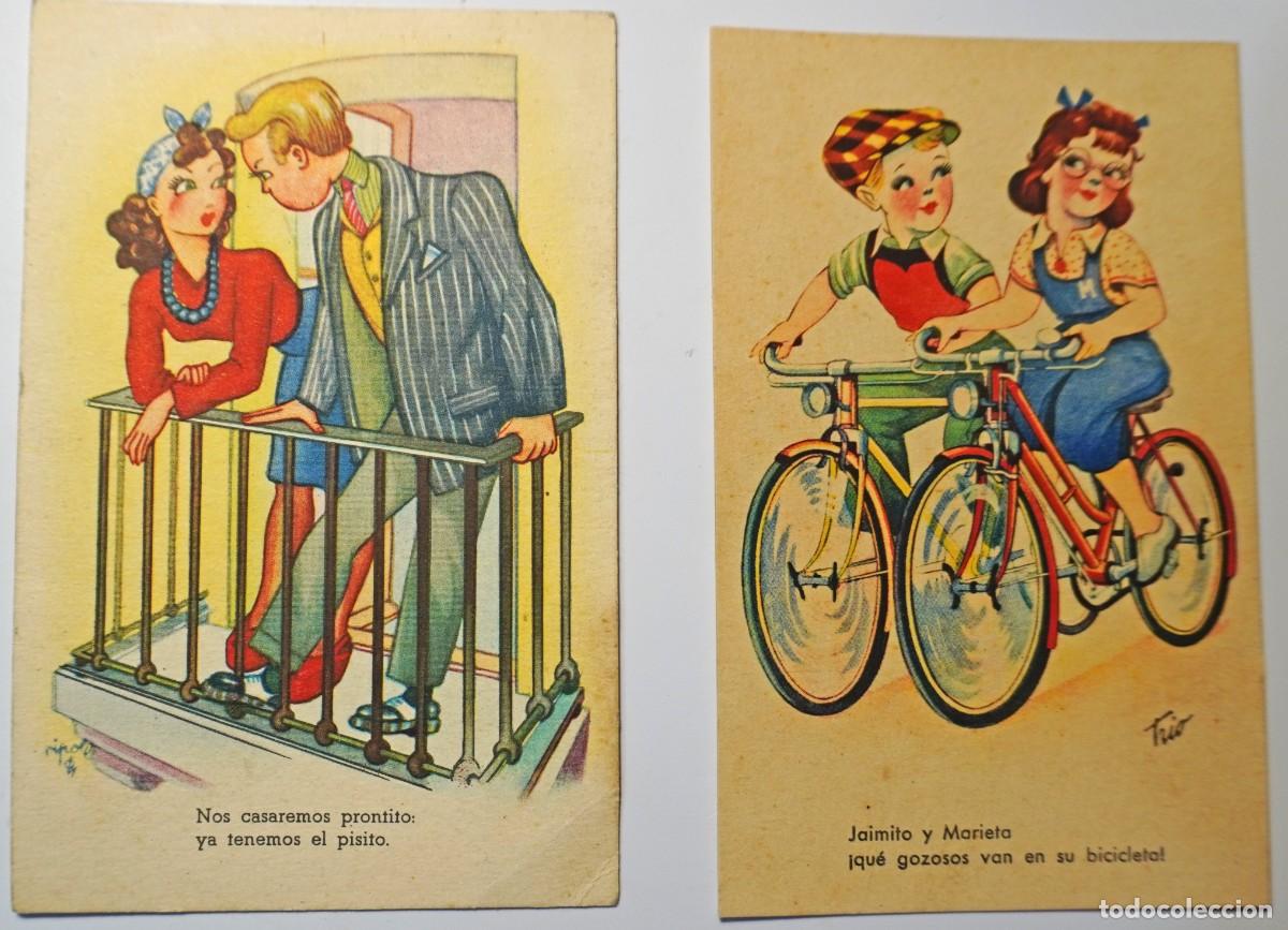 Postales: 2 ANTIGUAS POSTALES ILUSTRADAS A&Ntilde;OS 40