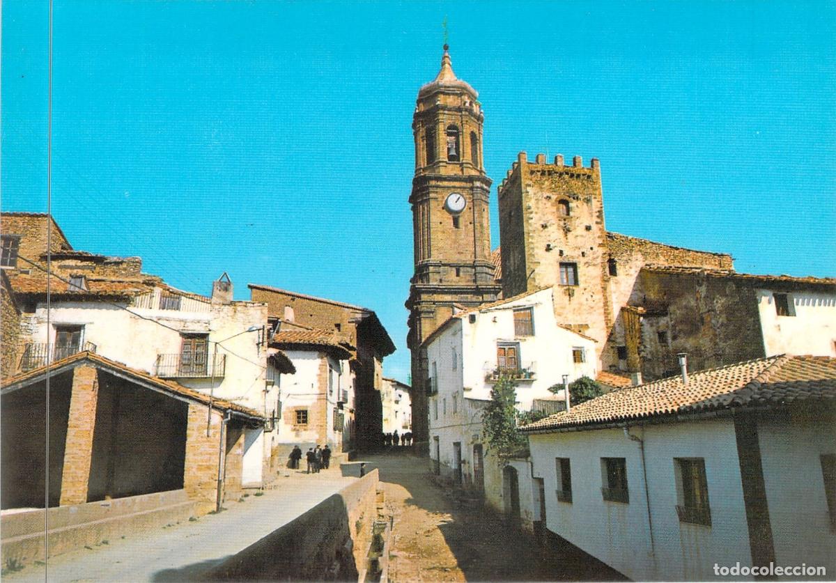Postales: Postal de La Iglesuela del Cid, Teruel - Vista Parcial y Torre