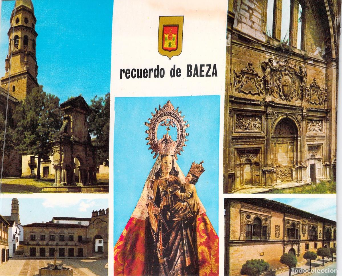 Postales: Postal de Baeza, Ja&eacute;n - Vistas del Ayuntamiento, Catedral y Virgen del Alc&aacute;zar