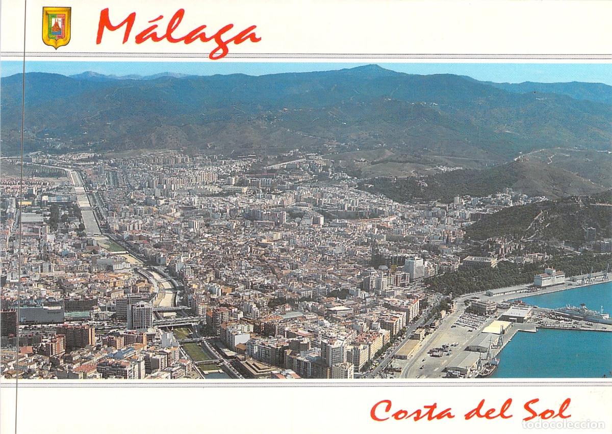 Postales: Postal de M&aacute;laga - Vista A&eacute;rea de la Ciudad y Costa del Sol