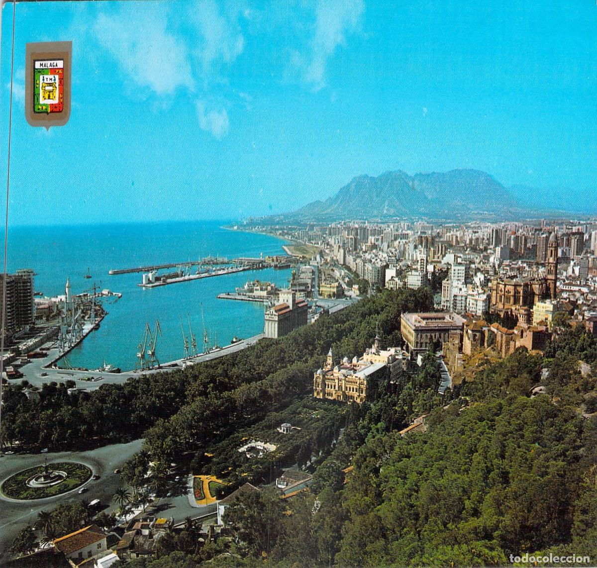 Postales: Postal de M&aacute;laga - Vista General de la Ciudad y el Puerto