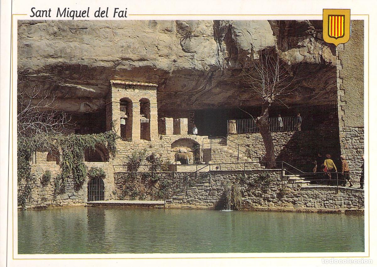 Cartoline: Postal de Sant Miquel del Fai, Lago y Monasterio, Barcelona