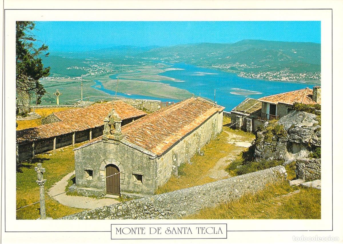 Postales: Postal de la Capilla de Santa Tecla y R&iacute;o Mi&ntilde;o, A Guarda, Pontevedra