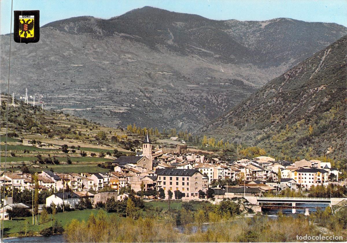 Postales: Postal de Sort y el Pueblo de Surp en el Pirineo Catal&aacute;n, Lleida