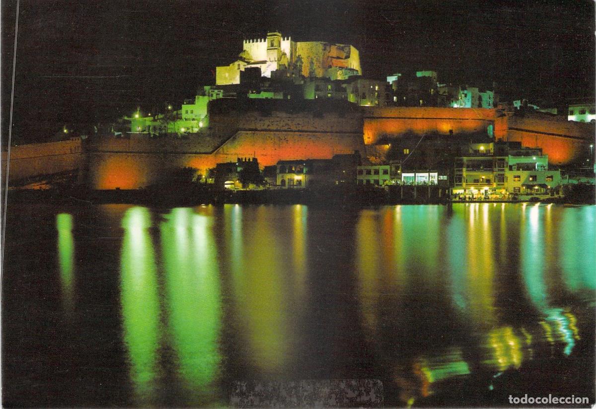 Postales: Postal de Pe&ntilde;&iacute;scola, Vista Nocturna del Castillo del Papa Luna