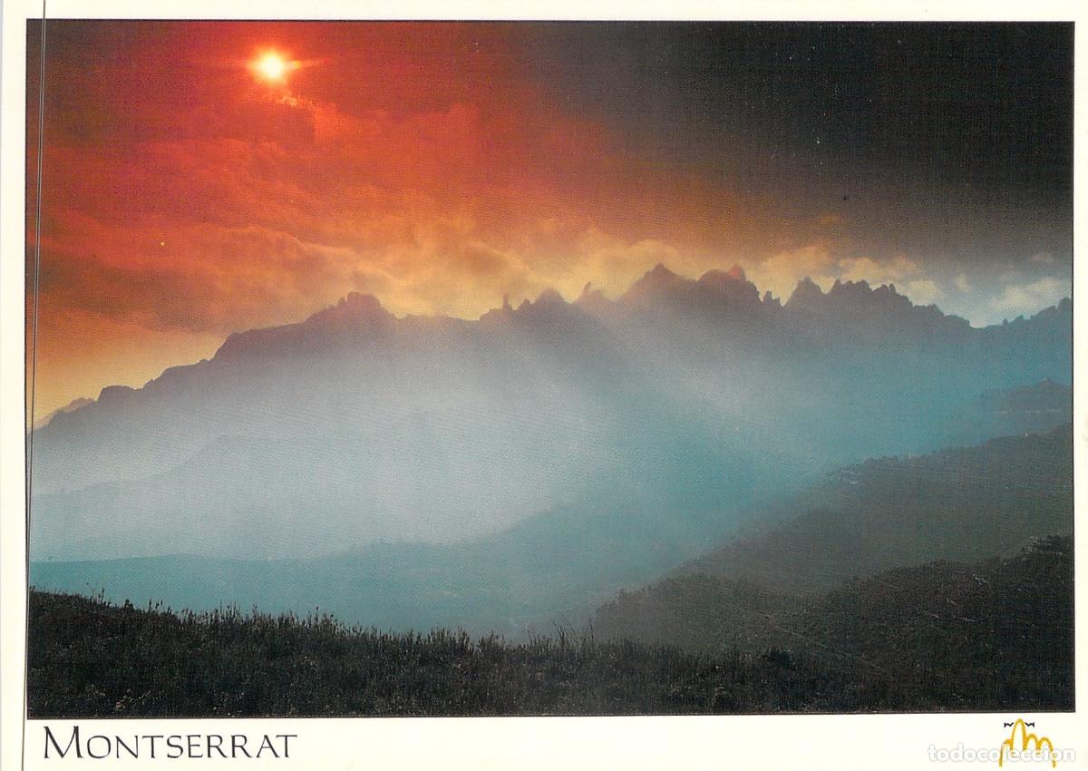 Postcards: Postal Paisaje Monta&ntilde;a de Montserrat al Atardecer