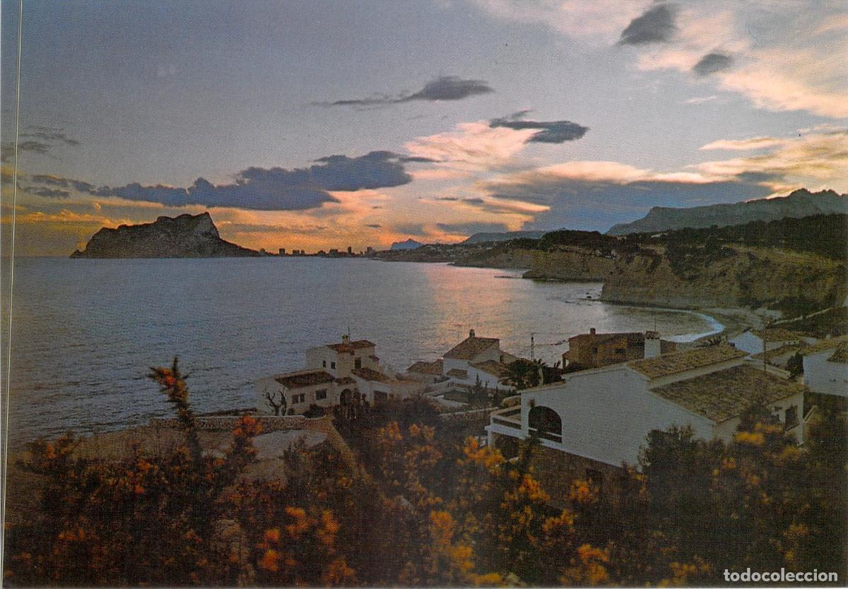 Postkarten: Postal Moraira y Pe&ntilde;&oacute;n de Ifach Alicante Vista Panor&aacute;mica Atardecer