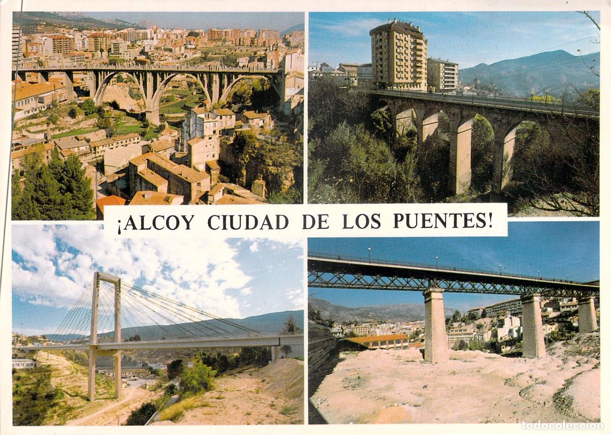 Postales: Postal de Alcoy: Ciudad de los Puentes y Vistas Urbanas