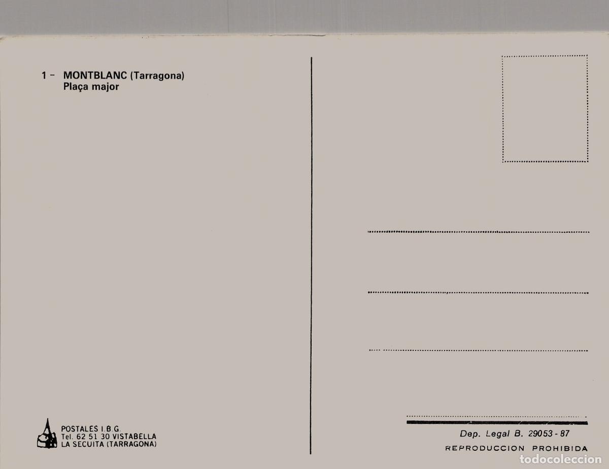 Postales: Postal de la Pla&ccedil;a Major en Montblanc, Tarragona - Foto 2
