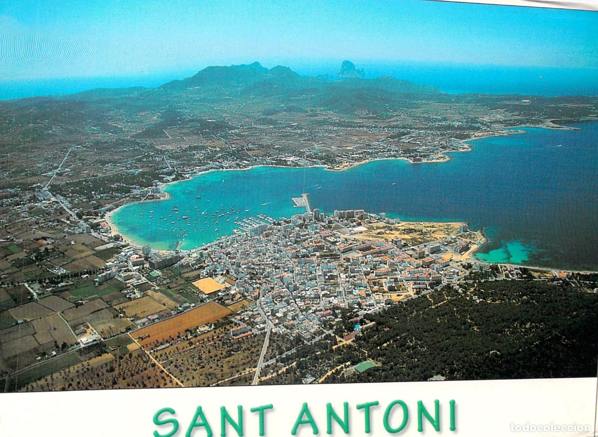 Postales: Postal de Sant Antoni de Portmany, Ibiza - Vista A&eacute;rea de la Bah&iacute;a